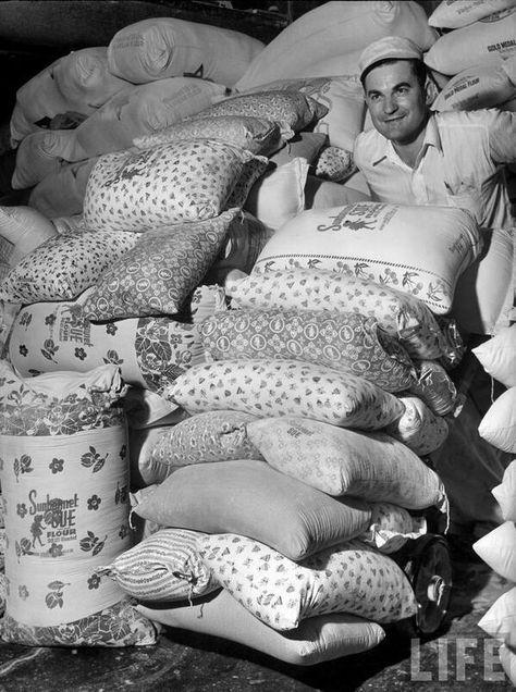 When they realized women were using sacks to make clothes for their kids, flour mills started using flowered fabric . - Imgur Istoria Modei, Sack Dress, Dust Bowl, Make Clothes, Bonnie Clyde, We Are The World, Chuck Norris, Interesting History, Flour Sack