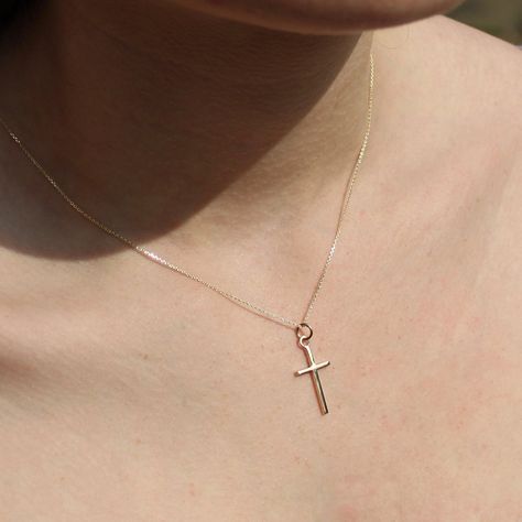 A Stunning 14ct Solid Gold Cross Pendant on a Solid Gold Chain. This is a really special piece and an ideal gift for those who prefer to wear only solid gold. Its great advantage is that it will not fade or tarnish and will remain as beautiful as ever. The necklace comes boxed and on a solid gold chain. Cross measures approx 22 x 12mm. The pendant and fittings are made from 14ct solid gold, the chain is made from 9ct solid gold. Please rub with a gold or lint free cloth to clean. Gold Chain Cross, Cross Charm Necklace, Star Charm Necklace, April Birthstone Jewelry, March Birthstone Jewelry, Gold Cross Pendant, Solid Gold Chains, Silver Lockets, Vermeil Jewelry