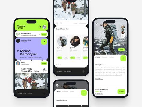 Hiking App UI by Sam Halpert for Awsmd on Dribbble Hiking App, Ui Design Mobile, Mobile Application Design, Ux Design Inspiration, State Farm, Application Design, Web Inspiration, App Ui Design, Mountain Hiking