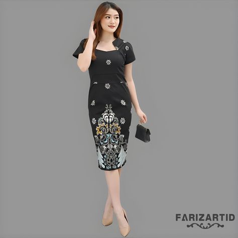 Batik Dress Elegant Modern, Dress Batik Modern, Kemeja Korea, Dress Batik, Batik Dress, Ethnic Dress, Dress Inspo, Dress Boho, Dress Midi