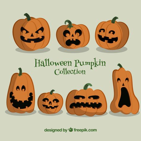 Colección de divertidas calabazas de halloween dibujadas a mano Dia De Muertos, Fall Crafts, Halloween Pumpkins, Crafts For Kids, Doodles, Paint, Halloween, Autumn Crafts