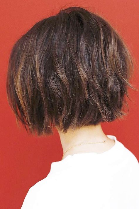 Short Bob Layered #layeredhair #shorthair #bob ❤️ You are beautiful the way you are, so we prepared for you some haircuts for round faces that will emphasize your beauty. ❤️ See more: http://lovehairstyles.com/top-haircuts-for-round-faces/ #lovehairstyles #hair #hairstyles #haircuts Textured Bob Plus Size, Short Haircut Fine Hair Round Face, Bobs For Thick Hair Round Face, Short Layered Hairstyle Women Round Face, Charlize Theron Short Hair Bob, Short Hairstyle Women Chubby Face, Chin Length Hair Round Face Short Bobs Haircuts For Women, Asian Bob Haircut Round Faces, Short Bob For Round Face