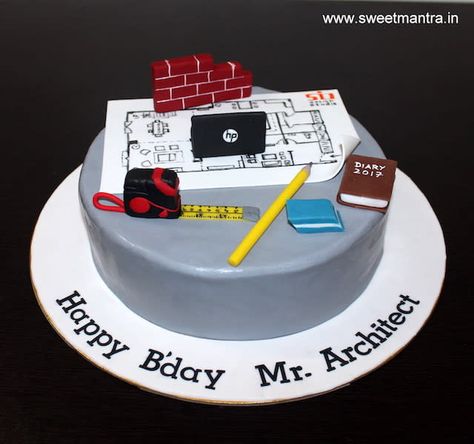 Customized fondant cake for Architect by Sweet Mantra - Customized 3D cakes Designer Wedding/Engagement cakes in Pune - http://cakesdecor.com/cakes/332156-customized-fondant-cake-for-architect Birthday Cake Husband, Designer Birthday Cake, Architecture Cake, Husband Ideas, Birthday Cake For Husband, Cake For Husband, 3d Cakes, Fitness Ideas, Engagement Cakes