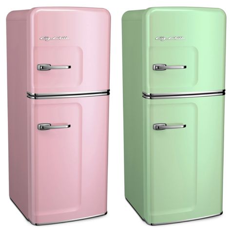 Featuring: The Big Chill Slim Refrigerator Slim Fridge, Slim Refrigerator, Top Kitchen Designs, The Big Chill, Color Refrigerator, Retro Kitchens, Jadite Green, Kitchen Fridge, Campervan Interior