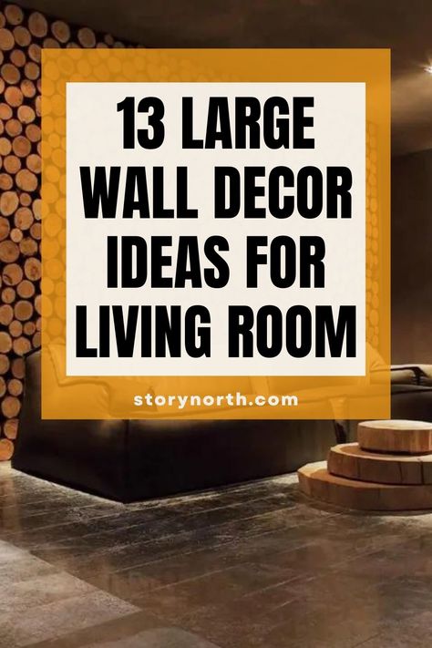 Save this pin for creative and chic ways to elevate your living room decor with these large wall decor ideas! From modern to classic styles, find inspiration to refresh your space. #WallDecor #HomeDecoration #LivingRoomIdeas Inlet Wall Decor, What To Put On Large Wall In Living Room, Midcentury Modern Living Room Wall Decor, Big Open Wall Decor Ideas Living Room, Ideas For A Long Wall In Living Room, Large Living Wall Decor Ideas, Long Wall Decorating Ideas Entryway, Art On Large Living Room Wall, Minimalist Large Wall Decor