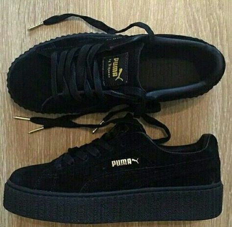 All Black Rihanna Puma Creepers Puma Creepers, Latest Summer Fashion, Trendy Womens Shoes, Puma Sneakers, Summer Fashion Trends, Pumas Shoes, Trendy Sneakers, Dream Shoes, Creepers