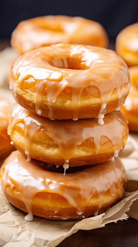 Maple Donuts, Glazed Donuts, Fried Dough, Homemade Donuts, Maple Glaze, Doughnut Recipe, Delicious Donuts, Donut Glaze, Pure Maple Syrup