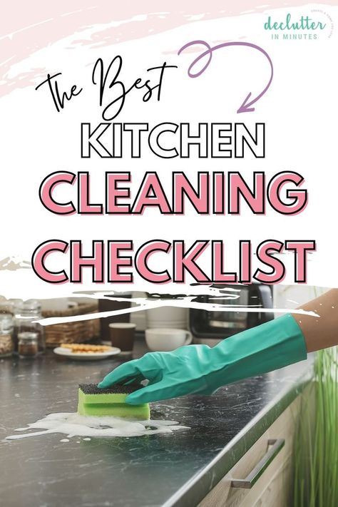 How To Deep Clean Your Kitchen, How To Clean The Kitchen Checklist, How To Keep Kitchen Clean, Daily Kitchen Cleaning Checklist, How To Clean A Kitchen, How To Clean The Kitchen, How To Clean Your Kitchen, Deep Cleaning Kitchen Checklist, Deep Clean Kitchen Checklist