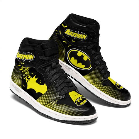 Batman Shoes Custom Superhero JD Sneakers 1 - PerfectIvy Batman Sneakers, J1 Shoes, Batman Things, Batman Shoes, Harry Potter Shoes, Batman Games, Tikki Y Plagg, Batman Theme, Batman Stuff