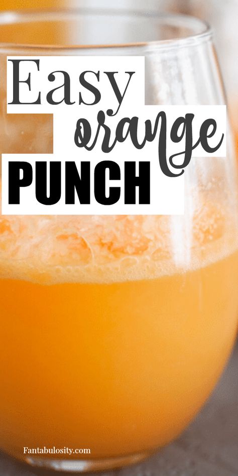 This easy orange punch recipe only has 3 ingredients and makes the a great punch for parties! #easy #punchrecipe #orange #sherbet #punch 3 Ingredient Punch, Halloween Finger Foods For Parties, Orange Sherbet Punch, Orange Punch Recipes, Breakfast Punch, Finger Foods For Parties, Foods For Parties, Punch Recipes For Kids, Sherbet Punch Recipes