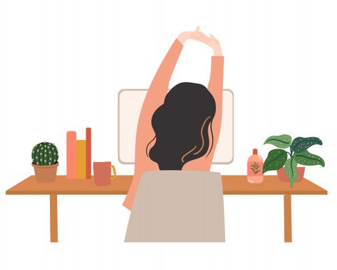 Body stretching while working vectpr illustration | Premium Vector Image Zen, Body Stretching, Adobe Illustrator Design, Illustration Template, Graphic Poster Art, Illustration Art Girl, Lukisan Cat Air, Instagram Frame, Portrait Illustration