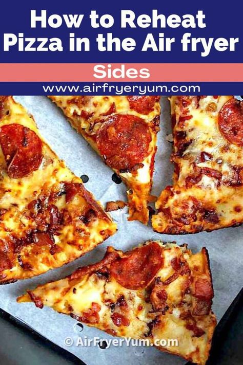 How to Reheat Pizza in Air Fryer - Air Fryer Yum Reheat Pizza In Air Fryer, Reheating Pizza, How To Reheat Pizza, Pizza In Air Fryer, Pizza In The Air Fryer, Hamburger Salad, Vegetable Soup Recipes Healthy, Airfry Recipes, Reheat Pizza