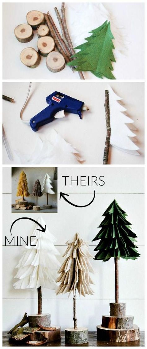 Christmas Diy Tree Decor, Felt Trees, Diy Tree Decor, Christmas Tree Template, Felt Tree, Diy Christmas Decorations Easy, Felt Christmas Tree, Easy Christmas Diy, How To Make Diy