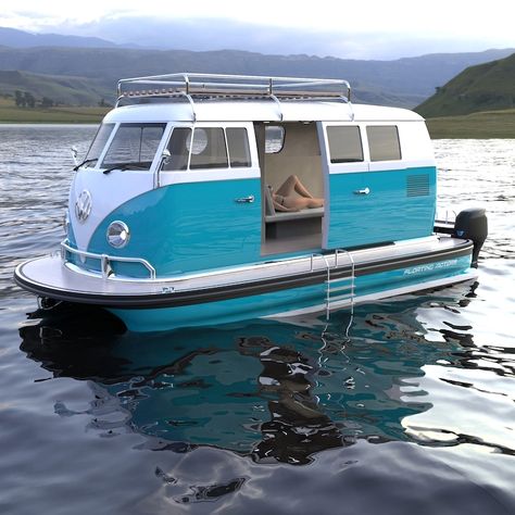 Luxury Pontoon Boats, Vintage Volkswagen Bus, Kombi Motorhome, T3 Vw, Kdf Wagen, Vw Combi, Kombi Home, Vintage Vw Bus, Combi Volkswagen