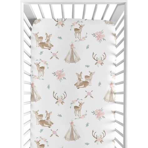 Nursery Design Girl, Boho Nursery Girl, Floral Crib Bedding, Woodland Nursery Girl, Bringing Baby Home, Deer Nursery, Desert Boho, Baby Essentials Newborn, Toddler Bedroom