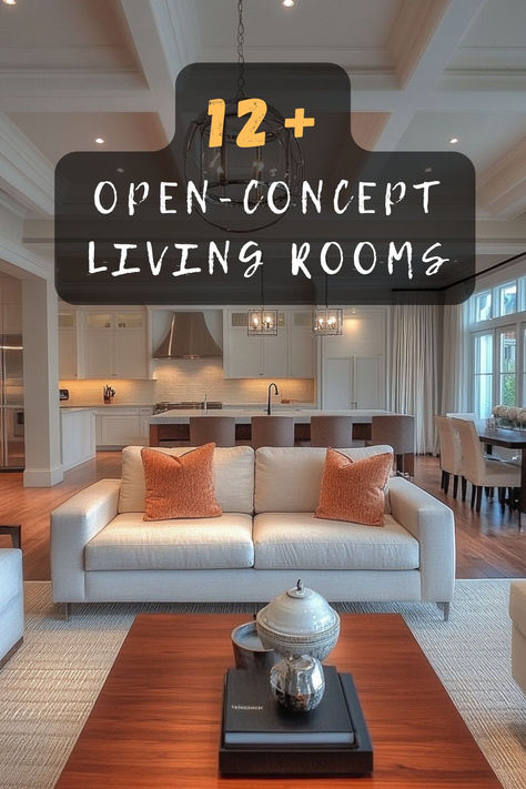 Ready to embrace spacious living? Click to explore 12 open-concept living room ideas that enhance flow and connectivity in your home. Discover the perfect open space! 🏠✨ #OpenConcept #LivingRoomDesign #HomeTransformation #SpaciousInteriors #DesignIdeas Dining And Living Room Ideas Open Concept, 2 Couch Living Room Layout Open Concept, Open Concept Kitchen Dinning Room Living Room Layout, Farmhouse Living Room Open Concept, Seperate Kitchen From Living Room Ideas, Eclectic Open Concept Living Room, Design Open Space Living Room, How To Style Open Concept Living Room, Small House Open Concept Layout