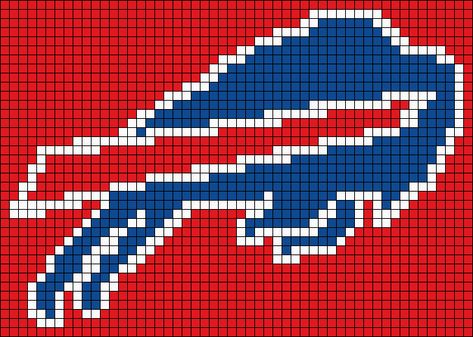 Alpha pattern #166500 | BraceletBook Buffalo Bills Pixel Art, Buffalo Bills Knitting Pattern, Buffalo Bills Cross Stitch Pattern, Buffalo Bills Plastic Canvas Patterns, Nfl Perler Beads Pattern, Buffalo Bills Baby, Perler Pattern, Perler Patterns, Diy Crochet Projects