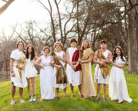 Greek Mythology Party, Mythology Party, Toga Party, Greek Goddess Costume, Greco Roman, Goddess Costume, Team Events, Group Costumes, Themed Outfits