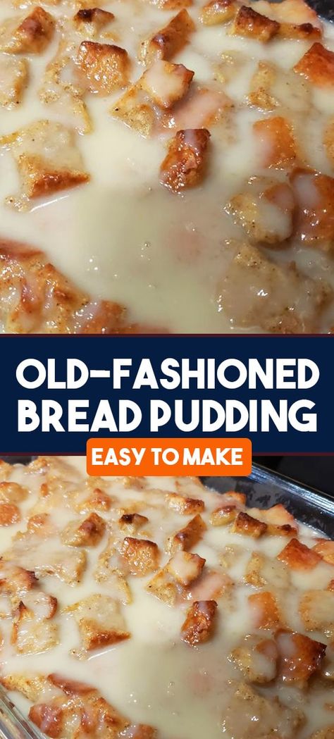 Bread Pudding Recipe Old Fashion With Raisins, Brood Poeding Resep, Use Up Eggs, Bread Pudding Recipe With Vanilla Sauce, Old Fashioned Bread, Bread Pudding Dessert, Pudding Recipes Homemade, Simple Homestead, Desserts Nutella