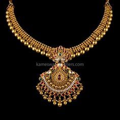 Kundan! Karnatic! Long Mangalsutra, Kameswari Jewellers, Gold Haram, New Gold Jewellery Designs, Antique Gold Jewelry Indian, Gold Necklace Indian, Gold Jewelry Simple Necklace, Gold Necklace Indian Bridal Jewelry, Necklace Indian