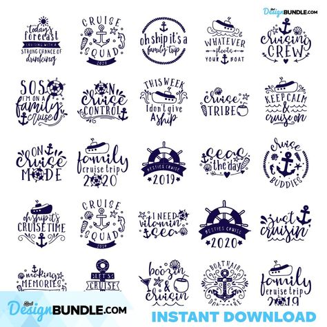 Cruise Svg Bundle, 25 Svg Cruise Ship Boat Anchor Svg, Cruise Squad Check more at https://bestdesignbundle.com/product/cruise-svg-bundle-25-svg-cruise-ship-boat-anchor-svg-cruise-squad-fox210927dt4701/ On Cruise Control Svg, Cruise Svg, Ship Boat, Cruise Wedding, Boat Anchor, Ship Wheel, Royal Caribbean Cruise, Caribbean Cruise, Royal Caribbean