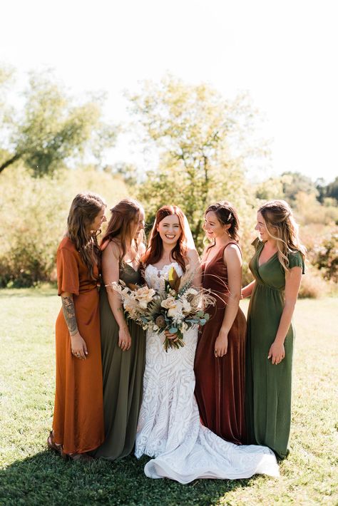 Terra Cotta Wedding Dress, Fall Boho Wedding Bridesmaid Dresses, Green Boho Bridesmaid Dress, Earthy Color Bridesmaid Dresses, Earth Tone Wedding Bridesmaid, Fall Wedding Color Palette Bridesmaid Dress, Botanical Wedding Bridesmaid Dresses, Fall Palette Bridesmaid Dresses, Multi Bridesmaid Dresses