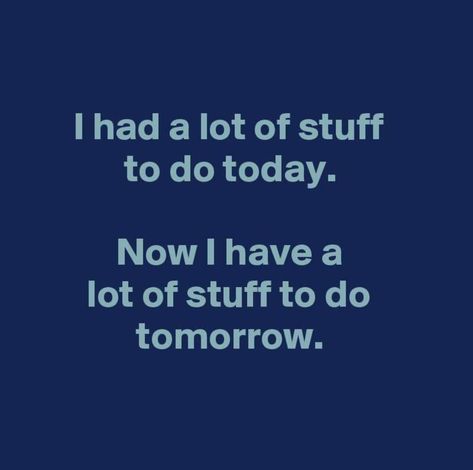 I had a lot of stuff to do today. Now I have a lot of stuff to do tomorrow. Forgetfulness Humor, True Sayings, Minnetonka Moccasins, To Do Today, Funny Mom Quotes, Moccasins Mens, Belly Laughs, Morning Humor, Mom Quotes