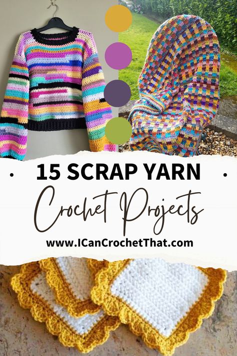 Dive into our curated list of scrap yarn crochet projects to create stunning accessories. From blankets to scarves, these patterns are eco-friendly and stylish. Scrap Yarn Crochet Projects, Yarn Crochet Projects, Leftover Yarn Project, Yarn Projects Crochet, Scrap Crochet, Crochet Project Free, Stitches Pattern, Yarn Shawl, Scrap Yarn Crochet