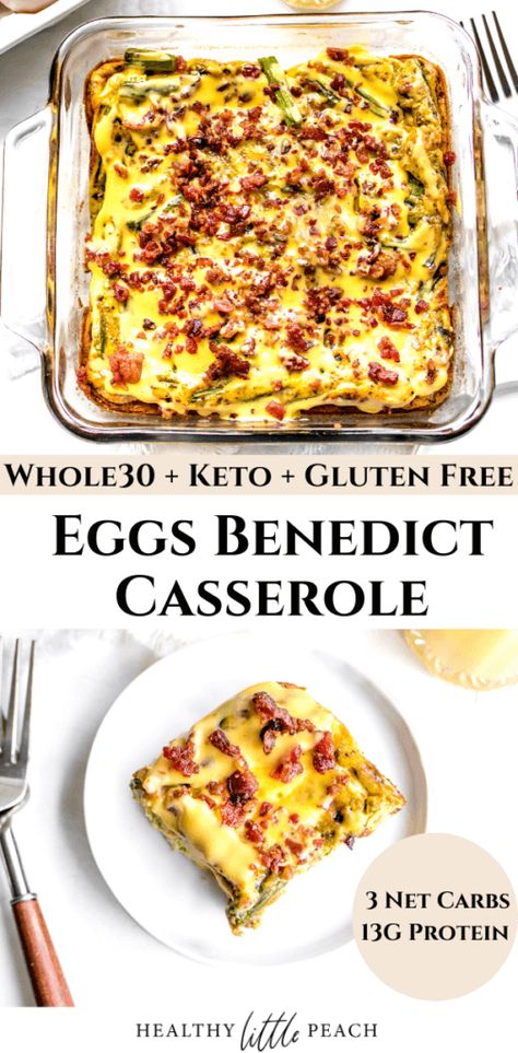 Eggs Benedict Casserole {Whole30 & Keto} - Healthy Little Peach Whole 30 Keto, Benedict Casserole, Eggs Benedict Casserole, Egg Benedict, Creamy Eggs, Breakfast Low Carb, Whole30 Keto, Whole 30 Breakfast, Breakfast And Brunch