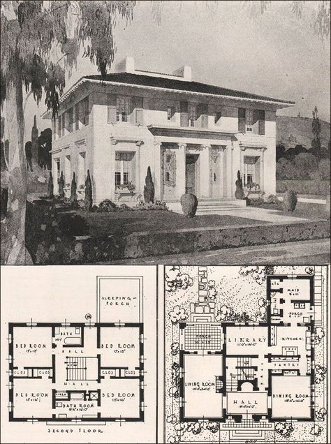 Italian Renaissance Style House - Francis Pierpont Davis - 1916 California Architecture: California Architecture, Vintage House Plans, Italian Architecture, Casas Coloniales, House Of Beauty, Grand Homes, Garden City, Sims House, Modern Homes