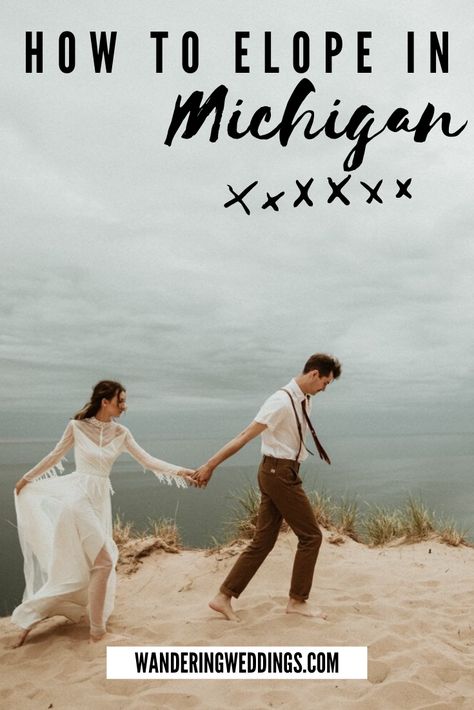 Places To Elope In Michigan, Northern Michigan Elopement, Michigan Elopement Locations, Michigan Micro Wedding, Sleeping Bear Sand Dunes, Dark Sky Park, Hiawatha National Forest, Michigan Elopement, Cliff Wedding