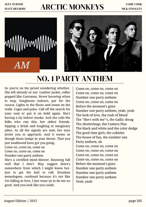 No1 Party Anthem Poster, No 1 Party Anthem Wallpaper, Arctic Monkeys No 1 Party Anthem, No 1 Party Anthem Lyrics, No 1 Party Anthem, Arctic Monkeys Wallpaper, Party Anthem, Monkey Wallpaper, Print Outs