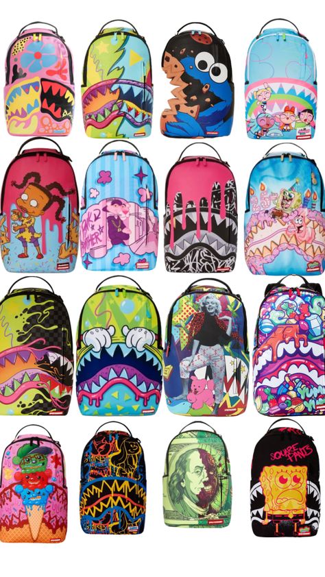 Sprayground Backpack, Pretty Backpacks, Cute Backpacks For School, School Backpack Essentials, Spray Ground, Stylish School Bags, Halloween Wallpaper Cute, School Bag Essentials, My Style Bags