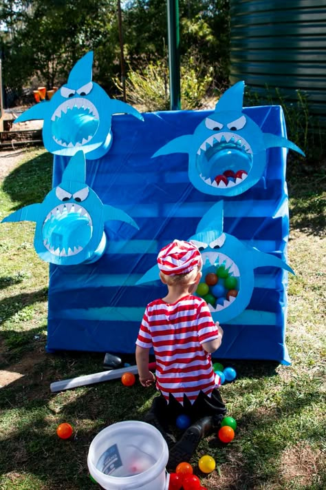 Underwater Themed Birthday Party, Under The Sea Outside Activities, Under The Sea Birthday Party Outdoor, Under The Sea Carnival Games, Under The Sea Themed Games, Under Sea Birthday, Sea Life Party Ideas, 2 The Sea Birthday, Sea Creature Themed Birthday Party