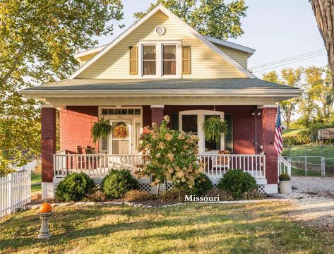 1937 Missouri Craftsman Bungalow For Sale $165K 1930 Bungalow Exterior, Brick Bungalow Exterior, 1930 Bungalow, Craftsman Bungalow Exterior, Enclosed Front Porches, Brick Bungalow, Craftsman Style Bungalow, Craftsman Bungalow, Bungalow Exterior