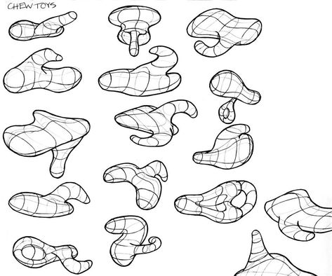 Organic Forms Drawing, Industrial Drawing, Objects Drawing, Peter Han, Organic Objects, Organic Shapes Art, Art Workout, Geometric Shapes Drawing, Organic Sculpture