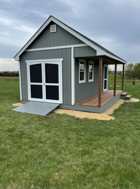 Shed House Ideas, Big Sheds, Shed Blueprints, Shed Plans 12x16, Shed With Porch, Yard Sheds, Porch Storage, Free Shed Plans, Covered Porches