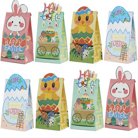 PRICES MAY VARY. 🐰 24 Easter Goody Bags 🐣- Coming in 4 different easter kid-friendly designs, easter treat bags measures 8.27" x 4.53" x 3.15", This set of 24 easter treats bags is ideal for easter goody bags or party favors. 🐰 24 Easter Stickers 🐣- These paper gift bags come with an easter stickers so you can seal off your sweets. And by using easter stickers to close them up with, you can create a classy treat bag for your kids cookies and candy. 🐰 Easter Gift Bags 🐣- Instead of just fil Easter Paper Bags, Environmental Crafts, Easter Goodie Bags, Easter Treat Bags, Easter Gift Bags, Easter Bags, Easter Stickers, Easter Goodies, Jolly Holiday