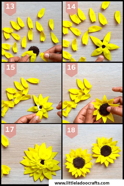 Sunflower Template, Sunflower Headband, Sunflower Head, Fabric Flowers Diy, Plan Ideas, Sunflower Wedding, Flower Ideas, Floral Headbands, Single Flower