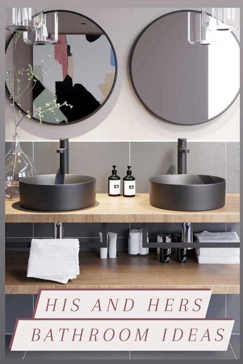 His And Her Bathroom Ideas, His And Her Sinks, His Hers Bathroom, Shower Couple, Free Standing Sink, His And Hers Bathroom, His And Hers Sinks, Sink Units, Small Showers