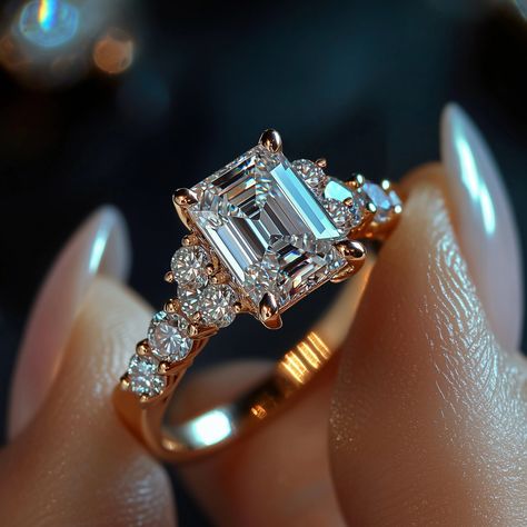 Emerald cut engagement rings