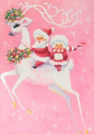 DIY – 20 Vintage Christmas Images | Vintage Scrap Shop Vintage Pink Christmas, Shabby Christmas, Illustration Noel, Vintage Christmas Images, Old Fashioned Christmas, Christmas Past, Christmas Memory, Noel Christmas, Santa And Reindeer