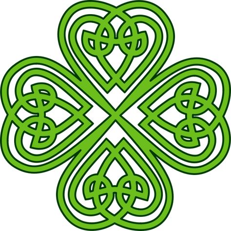 Celtic Clover Tattoos, Celtic Knot Tutorial, Shamrock Clipart, Celtic Clover, Leaf Clover Tattoo, Four Leaf Clover Tattoo, Clover Tattoo, Saint Patricks Day Art, Celtic Quilt