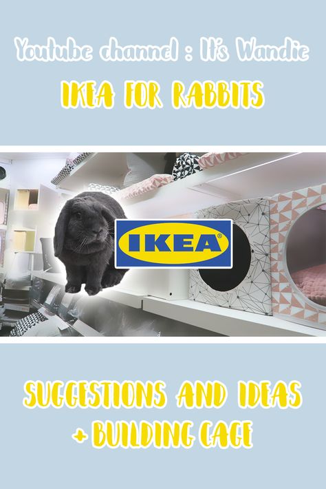 Mom or dad of a bunny? Check the video (linked) to get inspired for your next bunny house makeover! :D I went to Ikea and showed you things that can be useful (and cheap!) when setting up a bunny cage/playpen. I also build up the playpen and decorated it with the things I bought at Ikea. The link of the playpen is in the Youtube's description (:  Like and subscribe! :D Rabbit Ikea Hack, Bunny Ikea Hack, Cheap Bunny Cage Ideas, Bunny Homes Indoor Diy, Diy Rabbit Playpen, Ikea Rabbit Hack, Ikea Bunny Hack, Diy Bunny Hideout, Bunny House Indoor Diy