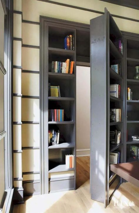 30 Clever Hidden Door Ideas That Are Practical and Fun Connecting Door Ideas, Hidden Pocket Door Ideas, Gömda Rum, Dold Dörr, Skjulte Rum, Hidden Room, Secret Doors, Bookshelf Door, Hidden Doors