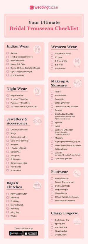 Wedding Essentials Checklist, Wedding Planning Checklist Detailed, Bridal Essentials, Bridal Trousseau, Classy Lingerie, Pretty Bras, Eyebrow Enhancer, Long Dress Design, Clothes And Shoes