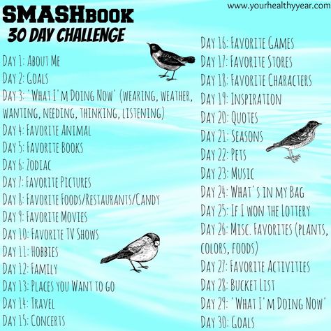 Smash books ... What a cool idea for a family to do together for a year!!! Smash Book Challenge, Smash Journal, Wreck This Journal, Book Challenge, Valentine's Day Quotes, Day Challenge, Journals & Planners, 30 Day Challenge, E Card