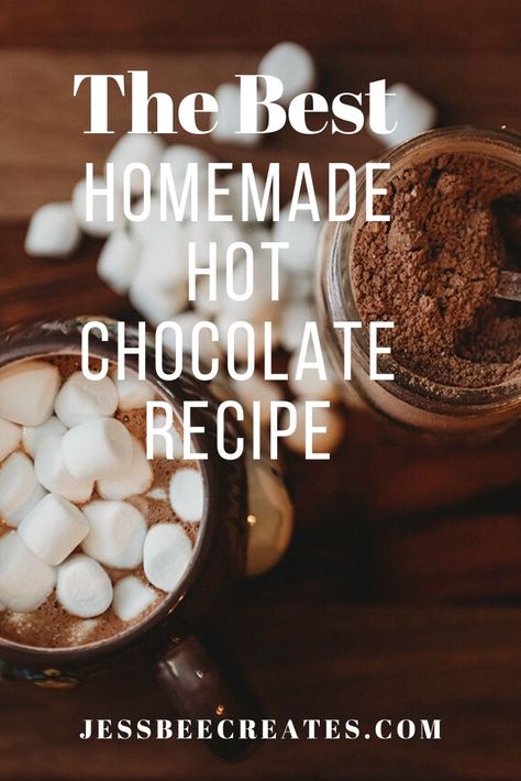 This hot chocolate mix recipe makes a delicious, creamy treat! Mix up a big jar and have it ready for after playing in the snow or while cuddled up with a good book! This is one of my favorite winter treats. #hotchocolatemix #hotchocolate Homemade Hot Chocolate Recipe, Hot Cocoa Mix Recipe, Hot Chocolate Recipe Homemade, Hot Chocolate Mix Recipe, Homemade Hot Chocolate Mix, Diy Hot Cocoa, Homemade Hot Cocoa, Diy Food Gifts, Hot Cocoa Recipe