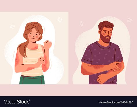 Rash On Stomach, Medicine Illustration, Body Man, Storyboard Illustration, Itching Skin, Flat Vector Illustration, Skin Diseases, Flat Vector, Cartoon Images