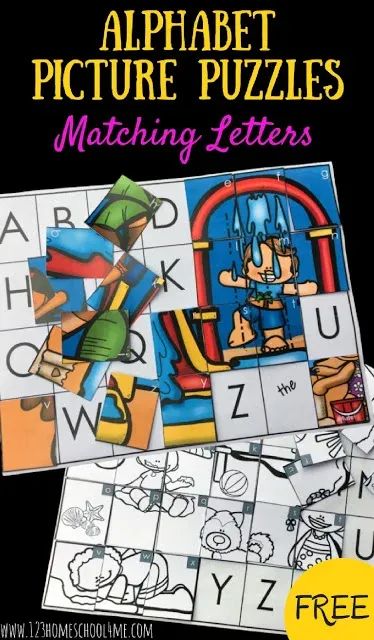 If your kids love puzzles and are learning the alphabet, this alphabet matching game is for you. As preschool, pre-k, and kindergarten students work on letter matching, they need lots of practice matching upper and lowercase letters! This cute alphabet activity allow students to practice matching upperacase and lower case letters to create a picture.  Simply print pdf file with Alphabet picture puzzle and you are ready to play and learn with a summer activity for kindergarten. Matching Uppercase And Lowercase Letters, Letter Sound Games, Summer Writing Prompts, Alphabet Puzzle, Alphabet Activity, Summer Writing, Alphabet Pictures, Alphabet Puzzles, Alphabet Matching